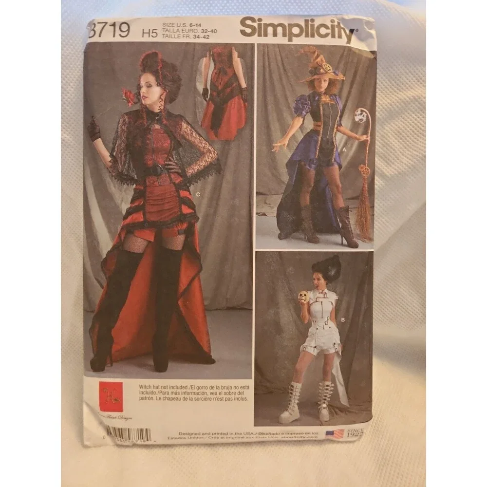 3 Costume/Comicon Simplicity Patterns - 8721 , 8719, 8670 ONS PATTERNS ONLY!